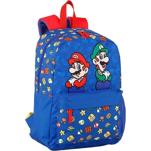 Minecraft - Super Mario - Mochila Escolar Super Mario Y Luigi Con Compartimentos Y Bolsillos, 40x30x16 Cm ㅤ 1 Minecraft - Super Mario - Mochila Escolar Super Mario Y Luigi Con Compartimentos Y Bolsillos, 40x30x16 Cm ㅤ