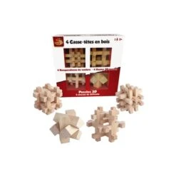 Puzzle 3D - Pack 4 Rompecabezas De Madera