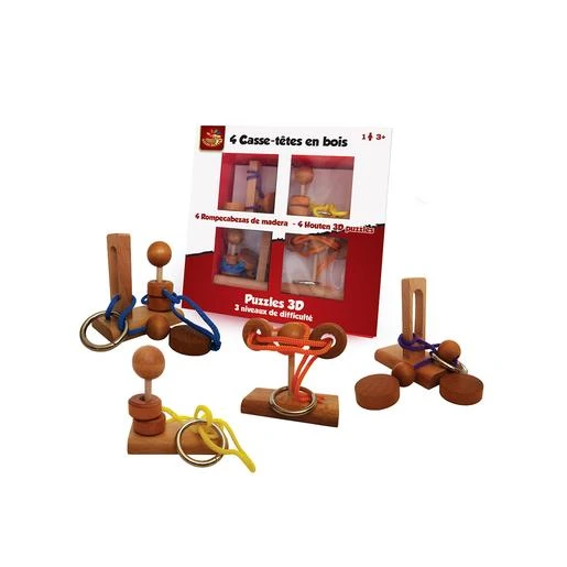 Puzzle 3D - Pack 4 Rompecabezas De Madera 8 Puzzle 3D - Pack 4 Rompecabezas De Madera - Imagen 8
