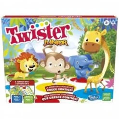 Hasbro - Twister Junior Aventura Animal: Tapete Doble Cara, 2-4 Jugadores