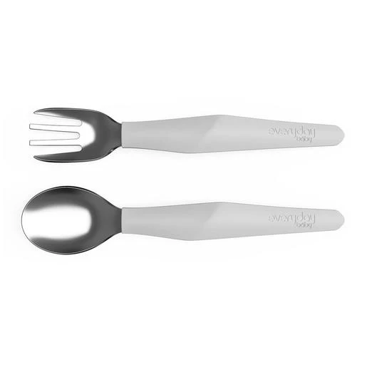 Set De Cubiertos Para Bebé Gris 1 Set De Cubiertos Para Bebé Gris