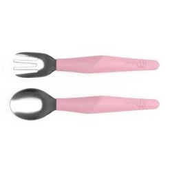 Set De Cubiertos Para Bebé Rosa Claro