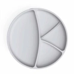 Plato De Silicona Con Ventosa Gris