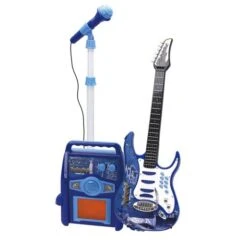 Set De Guitarra Eléctrica Con Amplificador Y Micrófono - Azul