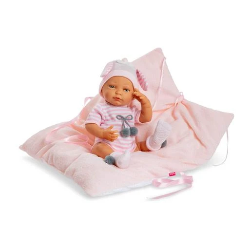 New Born Bebé 45 Cm Toquilla Body Rayas Rosa 1 New Born Bebé 45 Cm Toquilla Body Rayas Rosa