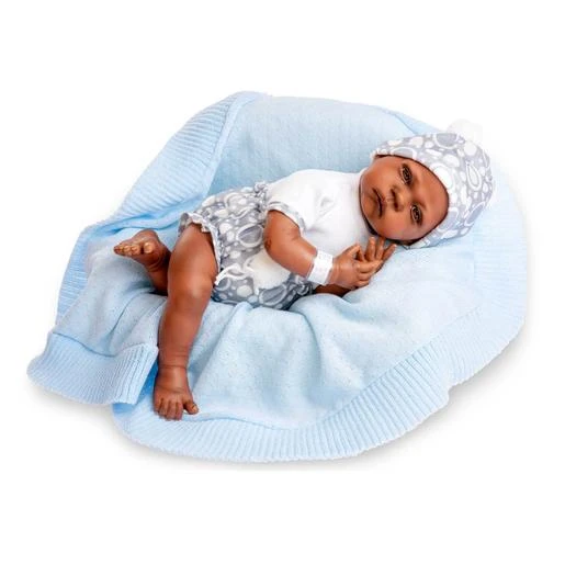 Reborn Bebé Toquilla Círculos Gris 1 Reborn Bebé Toquilla Círculos Gris