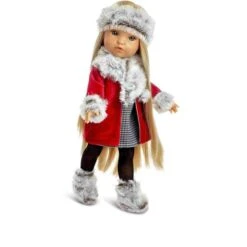 Fashion Girl Rubia Abrigo Rojo