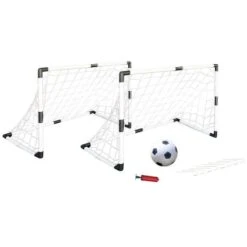 Set 2 Porterías Con Balón De Fútbol E Inflador